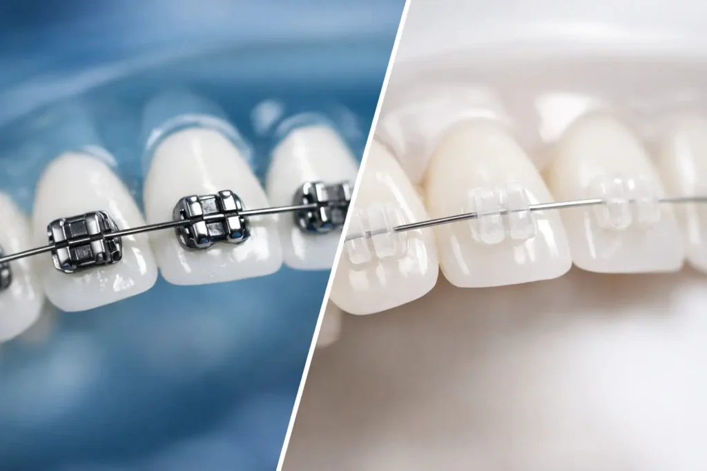 Brackets metálicos versus cerámicos: cómo elegir