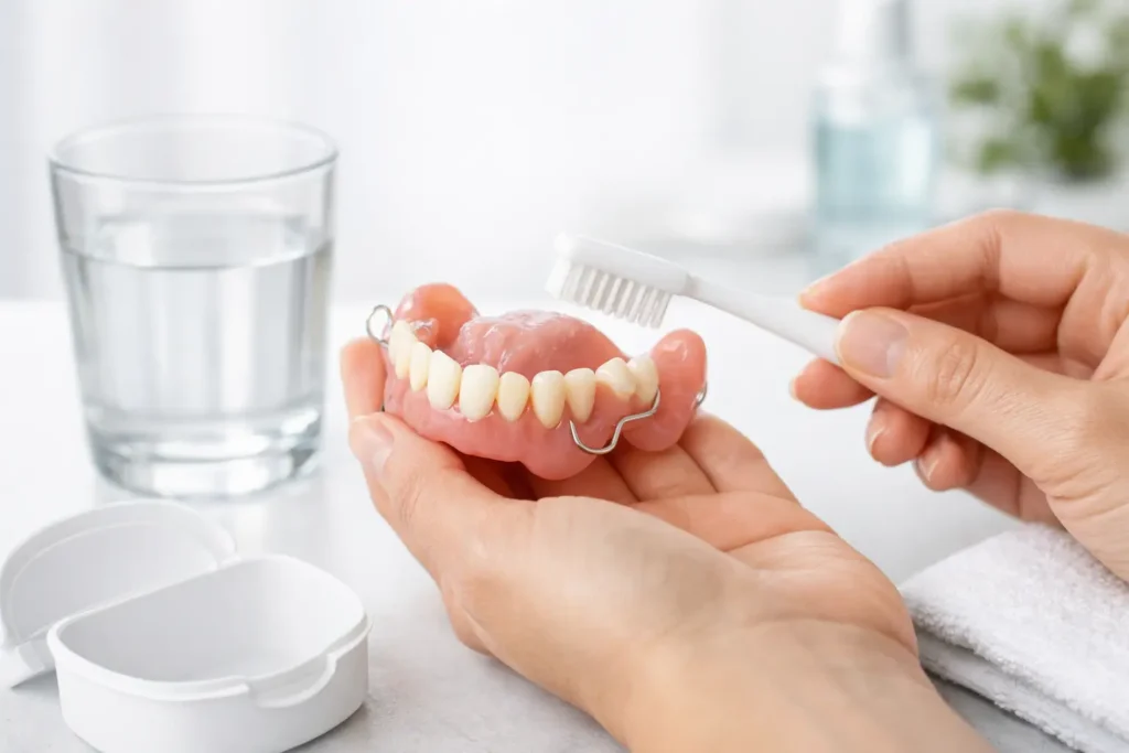 Cómo cuidar una prótesis dental removible